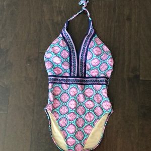 Cabana Life one piece halter bathing suit